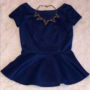 Royal blue peplum top